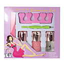 6PCS Nail Art Manicure Set(3 Nail Polish+1 Nail File+1 Toe Separator+1 Peeling Knife)