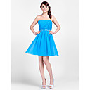 A-ligne de robe de demoiselle d'honneur à court / mini chiffon