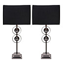 40W Artistic Table Light with Black Cubic Fabric Shade and Metal Globe Arm