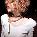 Women's Diamond Snake Golden Metal Chain Long Necklace