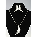 Women's Pea Black Zircon&Diamond Mounted Metal Set