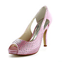 Beautiful Satin Stiletto Heel Peep Toe With Rhinestone Wedding Shoes (More Colors)