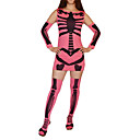 Pink and Black Skeleton Pattern Lycra Dress