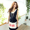 Women's Chiffon V Neck Stripe Dress