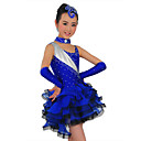 Prestazioni Spandex dancewear con Chiffon abito da ballo latino per bambini colori più