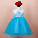 Beautiful Sleeveless Satin/Tulle Wedding/Evening Flower Girl Dress