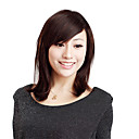 Capless kurzen geraden Chestnut Brown Echthaar Perücken Side Bang