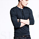 Esportes homens Rodada manga comprida Casual T-shirt
