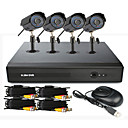4 Channel CCTV DVR System(UPNP,4 Outdoor Waterproof Camera)