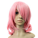 Capless courte perruque synthétique Rose Cheveux ondulés