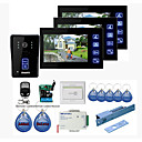 New 7 "Panneau Video System Door phone tactile avec 3 moniteurs (RFID télécommandes, électrique Serrure, Télécommande)