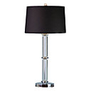40W Chic tafel licht met kristallen lamp Paal en Black Fabric Drum Shade in gepolijst chroom