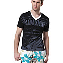 Heren Casual V-hals Print Korte T-shirt Mouw