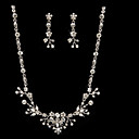 Shining Czech Rhinestones Alloy Plated Wedding Bridal Necklace And Earrings Jewelry Set