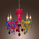 Artistic Acrylic Pendant Lights with 5 Lights Chrome Finished Rainbow Design