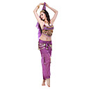 Dancewear Chiffon Belly Dance Outfits Top and Bottom and Belt For Ladies More Colors