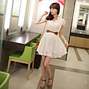 Damen Gürtel Chiffon-Kleid