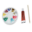 3PCS Nail Art Set(1 Nail Polish+1 Wood Stick+8-color Nail Decorations,Random Color)