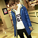 Women's Hooded Zip-up Pattern Down Jacket