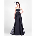 Sheath/Column Strapless Floor-length Chiffon Bridesmaid Dress