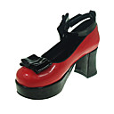Fatto a mano in pelle PU 7,5 centimetri Red High Heel Shoes Gothic Lolita