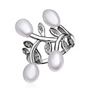 Mooie Platinum plated met zirkonia Parel Ring