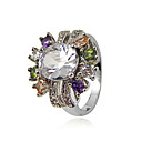 Belle Bague plaqué platine zircone cubique