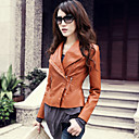 Fashion Long Sleeve Standing Collar PU Casual/Party Jacket