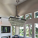 Cristal 60w contas pendente com 3 luzes e utensílios cúbico