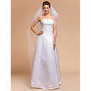 2 Couches Voiles de mariage valse avec Bord de coupe