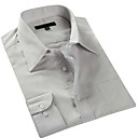Men 's Shirt Collar Men Work Silver Gray Long Shirts