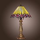 25w estilo tiffany mesa de luz pavão projeto penas