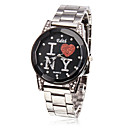 amo in acciaio orologio analogico da polso al quarzo (nero) di New York le donne