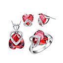 Chic 18K Pretty Plated With Crystal Women's Including Pendant Earrings Rings