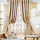 (Dos paneles) tradicionales jacquard de flores de imitación de seda cortinas de ahorro de energía