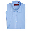 Men's Light Blue Twill Short Sleeve Shirt