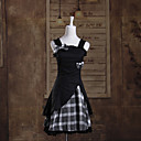 Sleeveless Short Black Check Pattern Cotton Sweet Lolita Dress