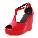 Leatherette Wedge Heel Sandals With Buckle Casual / Party / Evening Shoes (More Colors)