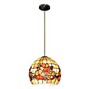 80W Artistic Tiffany Pendant Light with Colorful Nature Shell Material Integrated Shade Down