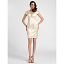 Sheath/Column V-neck Short/Mini Satin Cocktail Dress