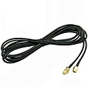 High Quality RP-SMA Extension Cable 3M Long Design For Extend High-Gain Wi-Fi Antenna (Black)