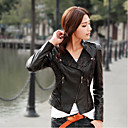 Long Sleeve Standing Collar PU Casual/Party Jacket(More Colors)