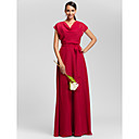 Sheath/Column Cowl Floor-length Chiffon Bridesmaid Dress