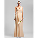 Sheath/Column One Shoulder Floor-length Chiffon Bridesmaid Dress