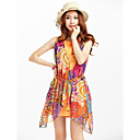 TS Print Sleeveless Chain Belt Dress