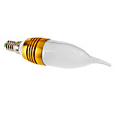 Dimmable E14 3W 180-210LM 3000-3500K Warm White Light Golden Shell LED Candle Bulb (220V)
