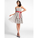 A-ligne sweetheart genou longueur chiffon robe de cocktail
