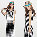 Women's Stripe Sleeveless Maxi Dress