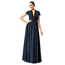 Sheath/Column V-neck Floor-length Chiffon Evening Dress