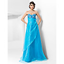A-Line Sweetheart pavimento-lunghezza pizzo amd organza abito da sera